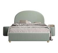 Pack - Lit Coffre Adulte & 2 Poufs "Moon" 140x200cm Vert Vert