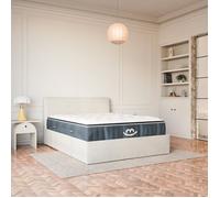 Pack lit coffre blanc et matelas hybride 160x200 épais 30cm - Emma & Victoria - Morphea