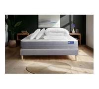 Pack prêt a dormir matelas ACTILATEX DREAM Latex et memoire de forme 140x190 cm + sommier KIT gris + 2 oreillers + couette
