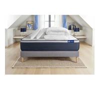 Pack lit complet 140x190 cm - Matelas + Sommier Gris (en kit) + 2 oreillers + Couette - Actilatex Ma