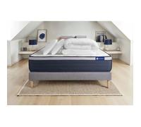 Actisom - Pack lit ACTIMEMO MAX 140x200 Matelas mémoire + sommier kit gris + 2 oreillers + couette