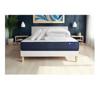 Pack prêt a dormir matelas ACTIFLEX LIFE 160x200 Ressorts ensaches + Memoire de forme + sommier KIT blanc +2oreillers+couette
