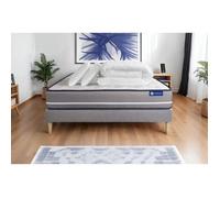 Pack prêt à dormir matelas Latex + mémoire de forme ACTILATEX PUR 160x200cm + sommier KIT gris + 2 oreillers + couette G