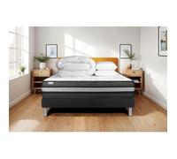 Pack lit complet 160x200 cm - Matelas + Sommier Noir (en kit) + 2 oreillers + Couette - Vital Power Zen