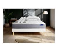 Pack prêt a dormir matelas ACTIMEMO DREAM memoire de forme 180x200 cm 5zones confort + sommier KIT blanc + 2oreillers+couette