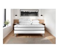 Pack lit complet 180x200 cm - Matelas + Sommier Blanc (en kit) + 2 oreillers + Couette - Vital Spa Blanc