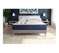 Pack lit complet 180x200 cm - Matelas + Sommier Gris (en kit) + 2 oreillers + Couette - Actiflex Lif