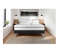 Pack lit complet 200x200 cm - Matelas + Sommier Noir (en kit) + 2 oreillers + Couette - Vital Spa Noir