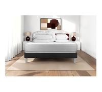 Pack lit complet 200x200 cm - Matelas + Sommier Noir (en kit) + 2 oreillers + Couette - Vitalmemo Noir