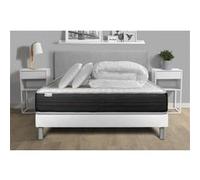 Pack prêt a dormir VITALMEMO ONE 140 x 190 cm sommier Kit blanc