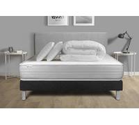 Pack lit complet - Matelas 140x190 cm + Sommier tapissier à lattes (en kit) + 2 oreillers + Couette - Vitalmemo