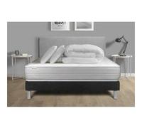 Pack lit complet - Matelas 140x190 cm + Sommier tapissier à lattes (en kit) + 2 oreillers + Couette - Vitalmemo G