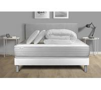 Pack lit complet - Matelas 140x190 cm + Sommier tapissier à lattes (en kit) + 2 oreillers + Couette - Vitalmemo