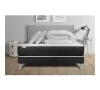 Pack lit complet - Matelas 140x190 cm + Sommier tapissier à lattes (en kit) + 2 oreillers + Couette - Vitalspring G