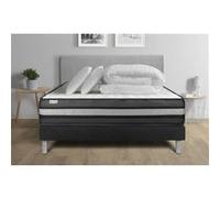 Pack lit complet - Matelas 140x200 cm + Sommier tapissier à lattes (en kit) + 2 oreillers + Couette - Vital Power Zen G