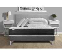 Pack prêt a dormir VITALMEMO ONE 140 x 200 cm sommier Kit gris