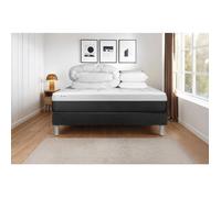 Pack lit complet - Matelas 160x200 cm + Sommier tapissier à lattes (en kit) + 2 oreillers + Couette - Vital Form Noir