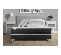 Pack lit complet - Matelas 180x200 cm + Sommier tapissier à lattes (en kit) + 2 oreillers + Couette - Vitalmemo One G