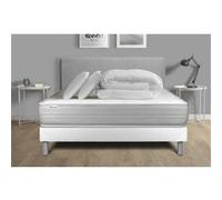 Pack lit complet - Matelas 180x200 cm + Sommier tapissier à lattes (en kit) + 2 oreillers + Couette - Vitalmemo G
