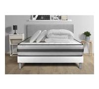 Pack lit complet - Matelas 180x200 cm + Sommier tapissier à lattes (en kit) + 2 oreillers + Couette - Vitalpower Recover G