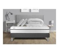 Vitalit Pack lit complet VITAL SPA 200x200 cm – Matelas, sommier kit, 2 oreillers, couette – Gris