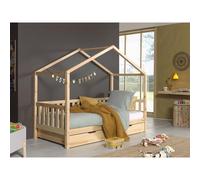 Vipack Lit Dallas MH 90 x 200 cm Naturel + lit gigogne