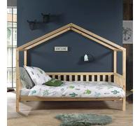 MES Lit cabane Roody - 90x200 cm - Pin Naturel