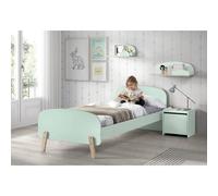 Pack - Lit Enfant, Chevet & 2 Étagères Kiddy 90x200cm Vert Menthe