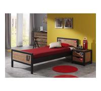Pack - Lit Enfant & Chevet Alex 90x200cm Marron & Noir