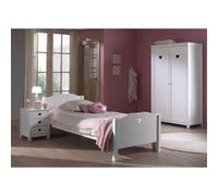 Pack - Lit Enfant, Chevet & Armoire 2 Portes "Amori" Blanc