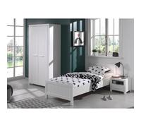 Pack - Lit Enfant, Chevet & Armoire 2 Portes "Erik" Blanc