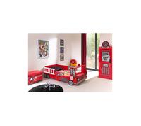 Pack - Lit Enfant ""Pompier"" & Armoire 1 Porte ""Pompe à Essence"" Rouge
