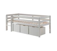 Pack - Lit Enfant Surélevé & 3 Tiroirs Pino 90x200cm Blanc