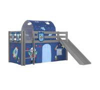 Vipack Lit de jeu Pino avec toboggan, rideau, tunnel et 3 sacs Astro