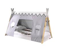 MES - Lit enfant tipi 90x200 cm - Blanc/Naturel