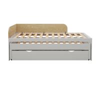 Pack Lit Gigogne Avec Tiroir Et Matelas Bois Massif Noha Blanc 90X200