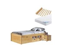 Pack Lit Multi-Rangement 90x200 + Matelas Ibiza - CALI -