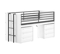 Pack - Lit Superposé & 2 Commodes à Tiroirs "Sam" 90x200cm Blanc