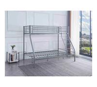 Pack: Lit superposé en métal COSTO sommier inclus + 2 Matelas 90/140x190 cm, 3 places Gris