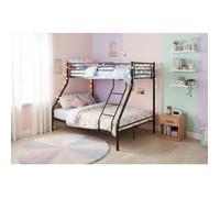 Pack: Lit superposé en métal sommier inclus + 2 Matelas 90/140x190 cm, 3 places Noir COSTO