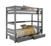 Vipack Lit mezzanine Pino hauteur 180 cm avec 2 tiroirs