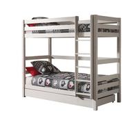 Pack - Lit Superposé Enfant & Tiroir "Pino" 182cm Blanc