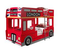 MES Lits superposés bus London - 90x200 cm - Rouge