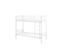 Pack Lit superposé séparable métal 2 couchages 90x190 cm blanc + 2 matelas LUNA