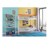 Pack Lit superposé séparable métal 2 couchages 90x190 cm blanc + 2 matelas LUNA