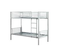 Pack Lit superposé séparable métal 2 couchages 90x190 cm gris + matelas LUNA
