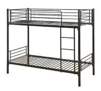 Pack Lit superposé séparable métal 2 couchages 90x190 cm noir + matelas LUNA