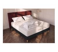Pack matelas a memoire de forme maxi epaisseur Balmoral 180x200cm + sommier KIT noir + 2 oreillers + 1 couette
