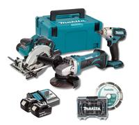 Pack lot Charpentier DSS611 + DGA452 + DTW190 (2x5.0Ah) en Makpac - MAKITA