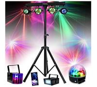 Pack Lumière Ibiza DJLIGHT60 - 7 Jeux de Lumière Projecteurs - Moonflower - Astro - Pied Support - Soirée - DJ Mobile